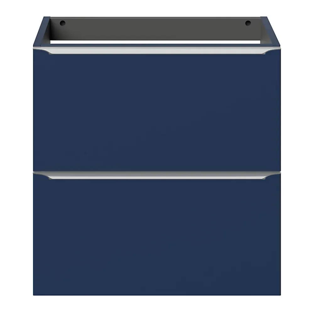 Meuble Buanderie|Meuble De Salle De Bains Faible Profondeur|GoodHome Meuble sous vasque suspendu faible profondeur bleu nuit mat l.60 x H.60 x P.36 cm, Imandra
