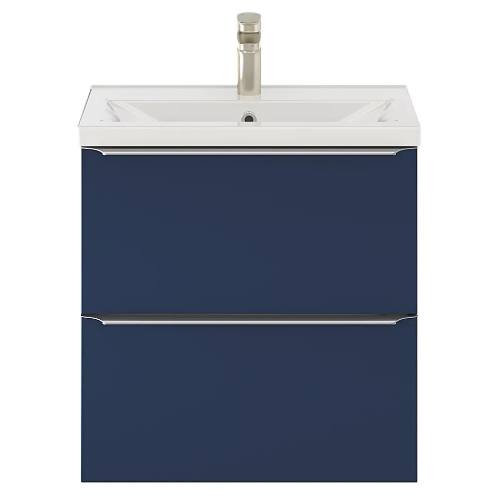 Meuble Buanderie|Meuble De Salle De Bains Faible Profondeur|GoodHome Meuble sous vasque suspendu faible profondeur bleu nuit mat l.60 x H.60 x P.36 cm, Imandra