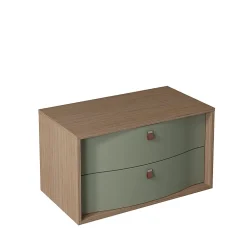 Meuble Buanderie|Decotec Meuble sous vasque suspendu vert fougère mat 2 tiroirs l.90 x H.50 x P.50 cm, Havana