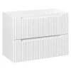 Furnidea Meuble sous vasque suspendu 2 tiroirs NOVA BLANC 80 CM