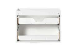 Furnidea Meuble sous vasque suspendu 2 tiroirs NOVA BLANC 80 CM