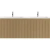 Meuble Buanderie|Ipiemme SRL Meuble sous vasque suspendu effet chêne miel l.120 cm pour double vasque, Pura