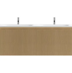 Meuble Buanderie|Ipiemme SRL Meuble sous vasque suspendu effet chêne miel l.120 cm pour double vasque, Pura
