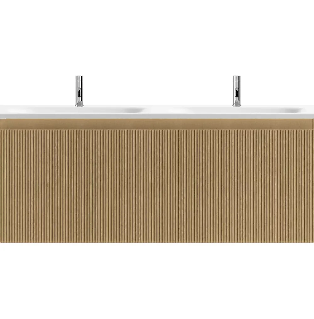 Meuble Buanderie|Ipiemme SRL Meuble sous vasque suspendu effet chêne miel l.120 cm pour double vasque, Pura