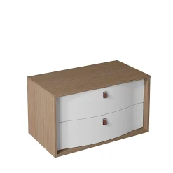 Decotec Meuble sous vasque suspendu blanc mat 2 tiroirs l.90 x H.50 x P.50 cm, Havana