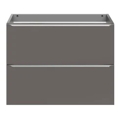 GoodHome Meuble sous vasque suspendu faible profondeur gris taupe brillant l.80 x H.60 x P.36 cm, Imandra