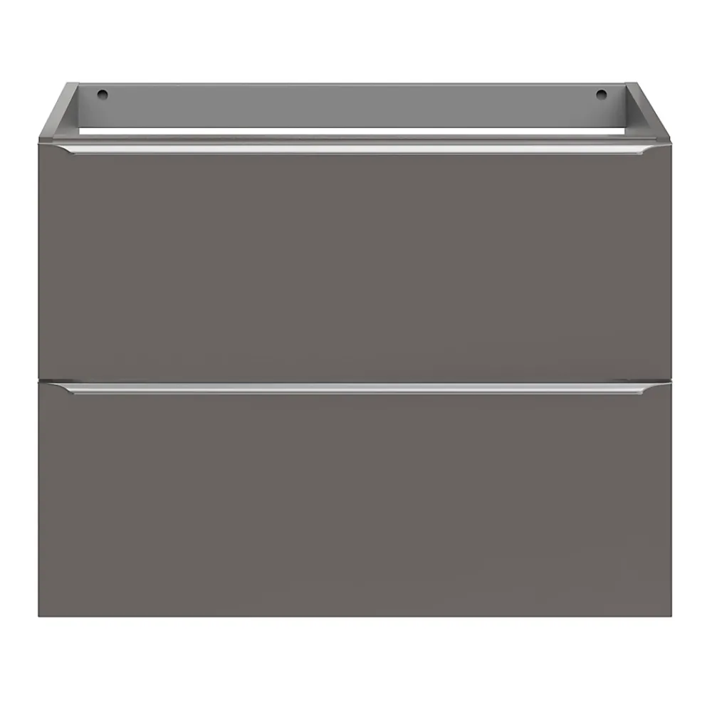 GoodHome Meuble sous vasque suspendu faible profondeur gris taupe brillant l.80 x H.60 x P.36 cm, Imandra