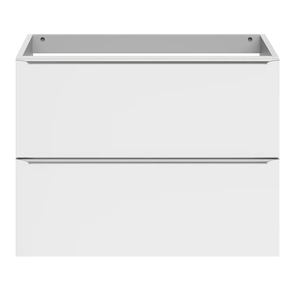Meuble Buanderie|Meuble De Salle De Bains Faible Profondeur|GoodHome Meuble sous vasque suspendu faible profondeur blanc brillant l.80 x H.60 x P.36 cm, Imandra