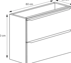 Meuble Buanderie|Meuble De Salle De Bains Faible Profondeur|GoodHome Meuble sous vasque suspendu faible profondeur blanc brillant l.80 x H.60 x P.36 cm, Imandra