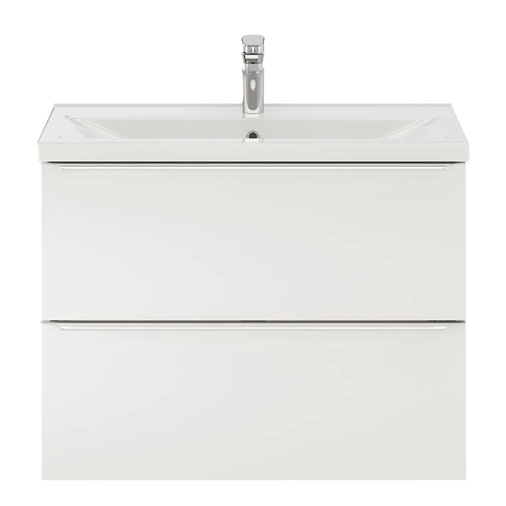 Meuble Buanderie|Meuble De Salle De Bains Faible Profondeur|GoodHome Meuble sous vasque suspendu faible profondeur blanc brillant l.80 x H.60 x P.36 cm, Imandra