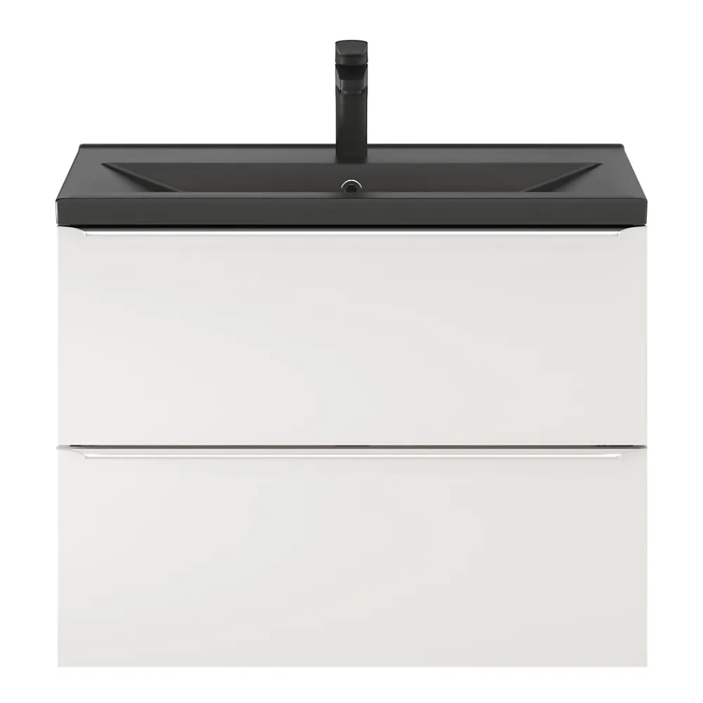 Meuble Buanderie|Meuble De Salle De Bains Faible Profondeur|GoodHome Meuble sous vasque suspendu faible profondeur blanc brillant l.80 x H.60 x P.36 cm, Imandra