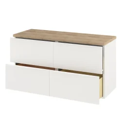Meuble Buanderie|GoodHome Meuble sous vasque suspendu blanc mat l.120 x H.60 x P.45 cm, Imandra