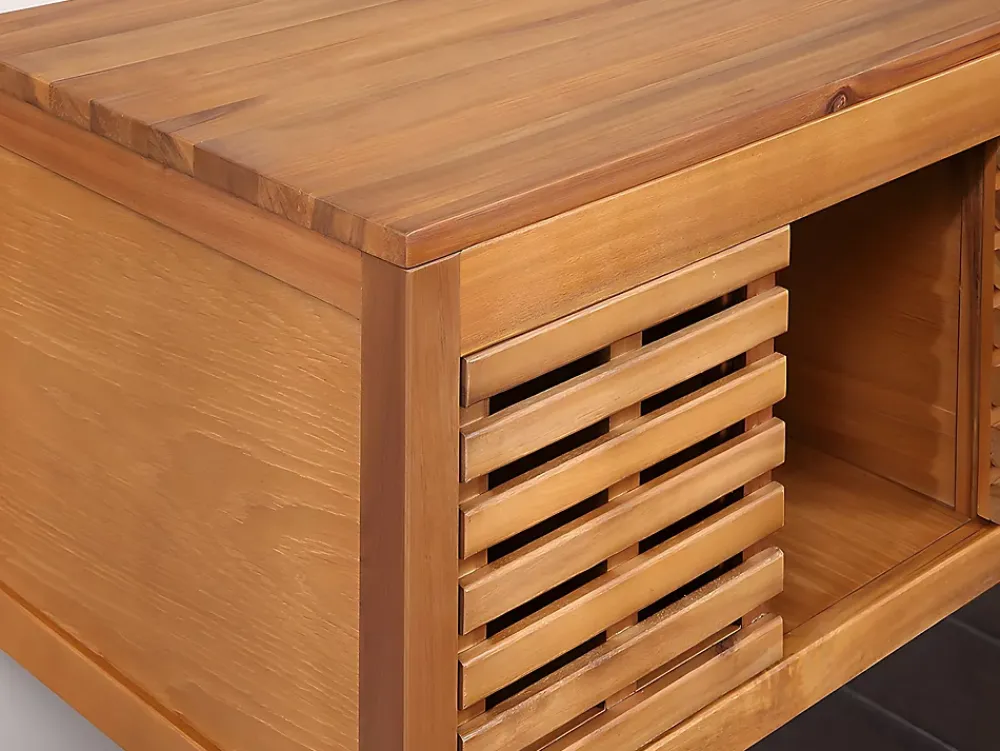 Meuble Sous-Vasque|Vente-unique Meuble sous vasque suspendu en bois d'acacia - 90 cm - PENEBEL