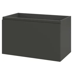 GoodHome Meuble sous vasque suspendu gris anthracite mat 2 tiroirs l.80 x H.48 x P.45 cm Levanna