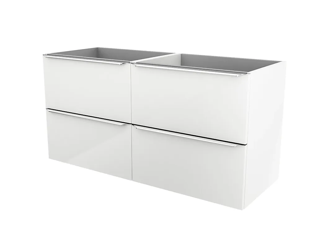 GoodHome Meuble sous vasque suspendu blanc brillant l.120 x H.60 x P.45 cm, Imandra