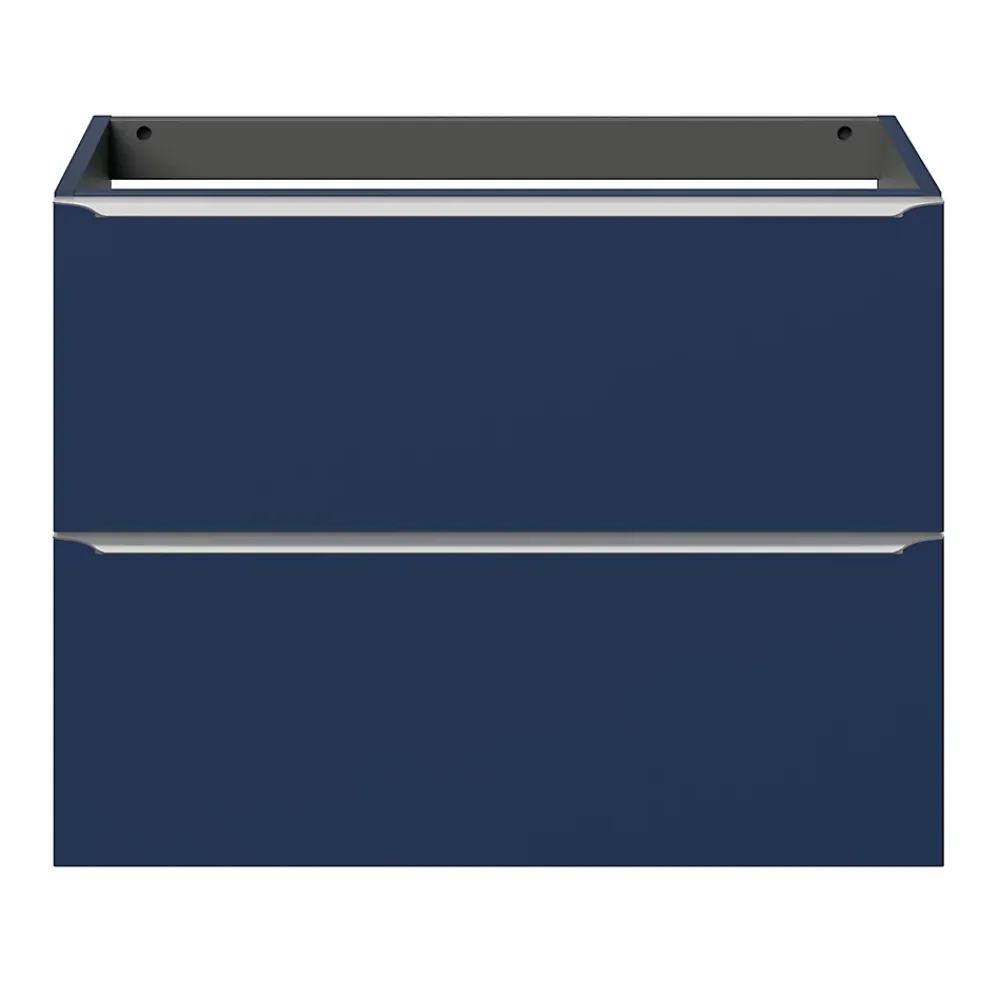 Meuble Buanderie|Meuble De Salle De Bains Faible Profondeur|GoodHome Meuble sous vasque suspendu faible profondeur bleu nuit mat l.80 x H.60 x P.36 cm, Imandra