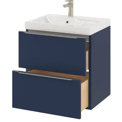 GoodHome Meuble sous vasque suspendu bleu nuit mat l.60 x H.60 x P.45 cm, Imandra