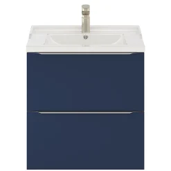 GoodHome Meuble sous vasque suspendu bleu nuit mat l.60 x H.60 x P.45 cm, Imandra