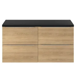 GoodHome Meuble sous vasque suspendu effet chêne l.120 x H.60 x P.45 cm, Imandra