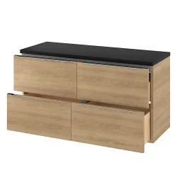 GoodHome Meuble sous vasque suspendu effet chêne l.120 x H.60 x P.45 cm, Imandra