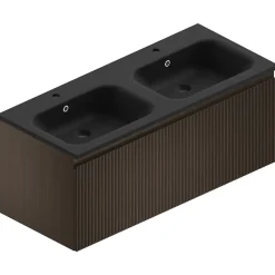 Meuble Buanderie|Ipiemme SRL Meuble sous vasque suspendu effet noyer l.120 cm pour double vasque, Pura