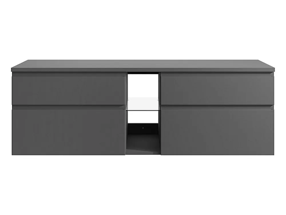 Vente-unique Meuble sous vasque suspendu - Gris - 150 cm - MAGDALENA II
