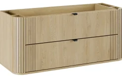 Meuble Sous-Vasque|Furnidea Meuble sous vasque suspendu OVALIA - 2 tiroirs chêne 120 cm