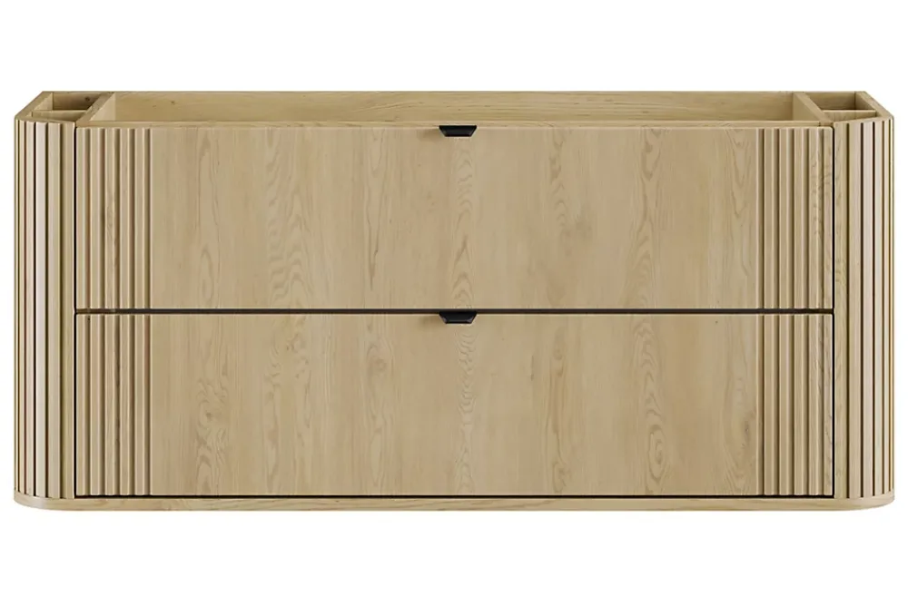 Meuble Sous-Vasque|Furnidea Meuble sous vasque suspendu OVALIA - 2 tiroirs chêne 120 cm