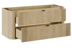 Meuble Sous-Vasque|Furnidea Meuble sous vasque suspendu OVALIA - 2 tiroirs chêne 120 cm