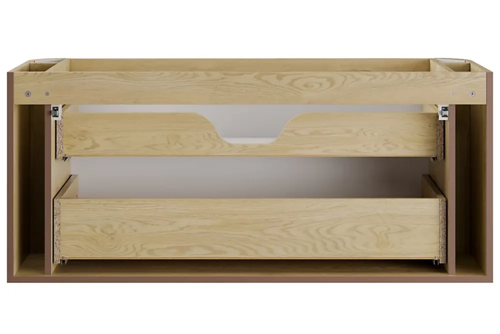 Meuble Sous-Vasque|Furnidea Meuble sous vasque suspendu OVALIA - 2 tiroirs chêne 120 cm