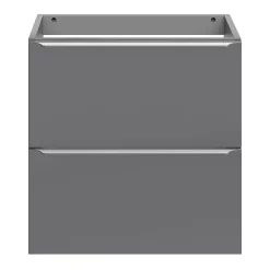 GoodHome Meuble sous vasque suspendu faible profondeur gris brillant l.60 x H.60 x P.36 cm, Imandra