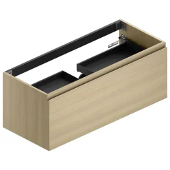 Ipiemme SRL Meuble sous vasque suspendu effet chêne l.120 x H.46,5 x P.50,5 cm pour plan simple vasque, Pura+