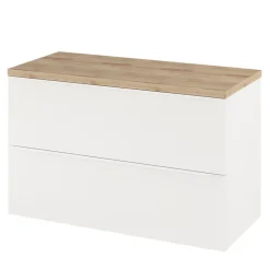 Meuble Buanderie|Meuble Sous-Vasque|GoodHome Meuble sous vasque suspendu blanc mat l.100 x H.60 x P.45 cm, Imandra