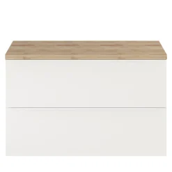 Meuble Buanderie|Meuble Sous-Vasque|GoodHome Meuble sous vasque suspendu blanc mat l.100 x H.60 x P.45 cm, Imandra