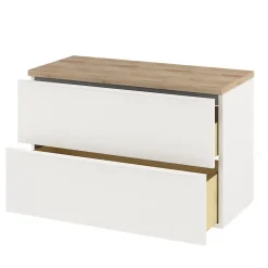 Meuble Buanderie|Meuble Sous-Vasque|GoodHome Meuble sous vasque suspendu blanc mat l.100 x H.60 x P.45 cm, Imandra