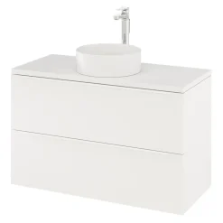 Meuble Buanderie|Meuble Sous-Vasque|GoodHome Meuble sous vasque suspendu blanc mat l.100 x H.60 x P.45 cm, Imandra
