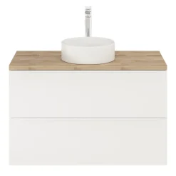 Meuble Buanderie|Meuble Sous-Vasque|GoodHome Meuble sous vasque suspendu blanc mat l.100 x H.60 x P.45 cm, Imandra