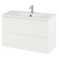 Meuble Buanderie|Meuble Sous-Vasque|GoodHome Meuble sous vasque suspendu blanc mat l.100 x H.60 x P.45 cm, Imandra