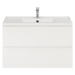Meuble Buanderie|Meuble Sous-Vasque|GoodHome Meuble sous vasque suspendu blanc mat l.100 x H.60 x P.45 cm, Imandra