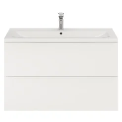 Meuble Buanderie|Meuble Sous-Vasque|GoodHome Meuble sous vasque suspendu blanc mat l.100 x H.60 x P.45 cm, Imandra