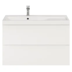 Meuble Buanderie|Meuble Sous-Vasque|GoodHome Meuble sous vasque suspendu blanc mat l.100 x H.60 x P.45 cm, Imandra