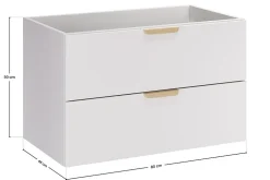 Furnidea Meuble sous vasque suspendu ASTER blanc 80 cm