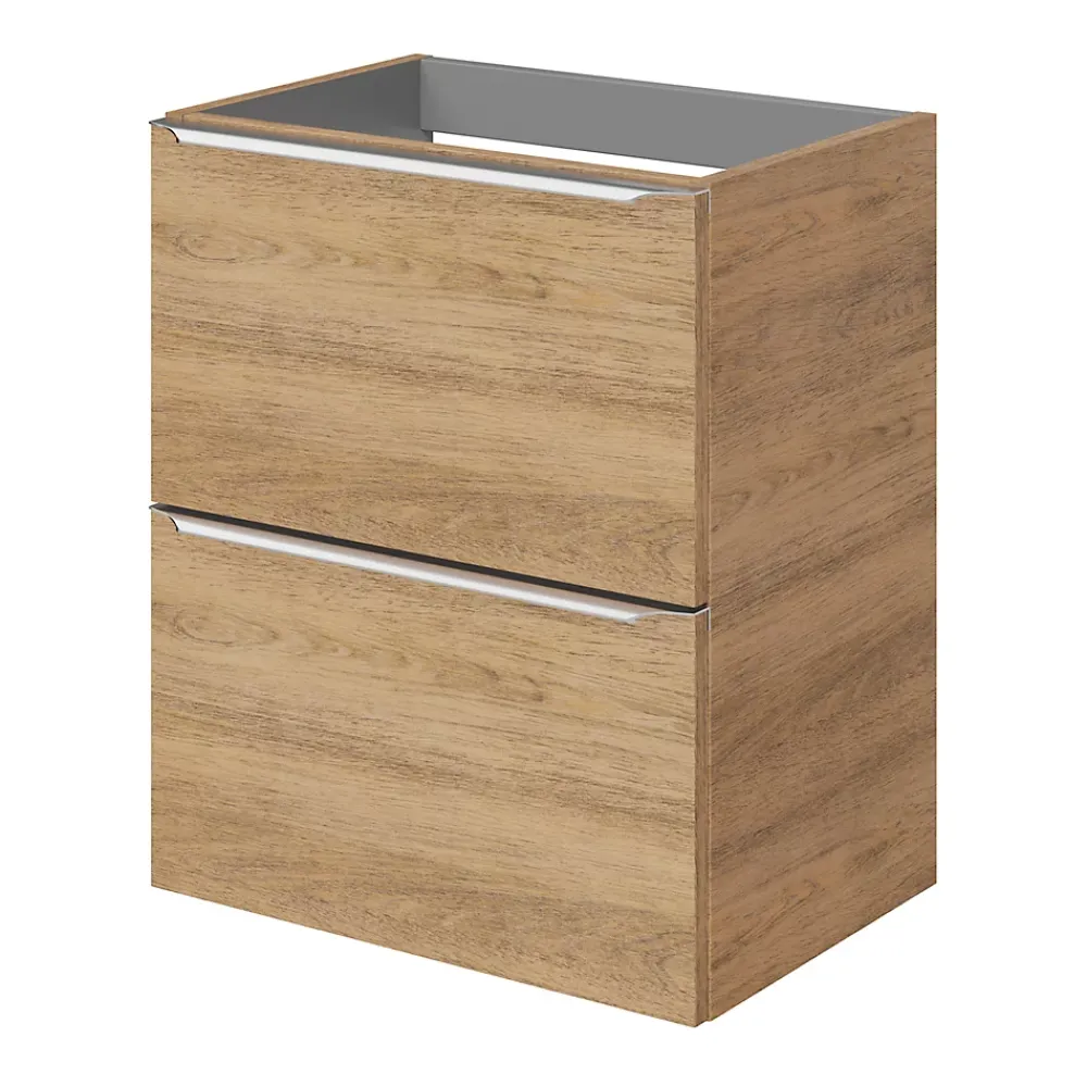 Meuble Buanderie|Meuble De Salle De Bains Faible Profondeur|GoodHome Meuble sous vasque suspendu faible profondeur effet chêne l.50 x H.60 x P.36 cm, Imandra
