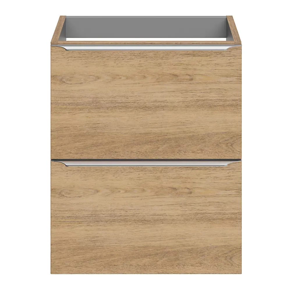 Meuble Buanderie|Meuble De Salle De Bains Faible Profondeur|GoodHome Meuble sous vasque suspendu faible profondeur effet chêne l.50 x H.60 x P.36 cm, Imandra