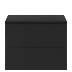 GoodHome Meuble sous vasque suspendu noir mat l.80 x H.60 x P.45 cm, Imandra