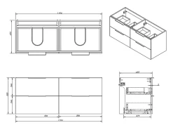 Meuble Sous-Vasque|Vente-unique Meuble sous vasque suspendu - Naturel clair - 120 cm - NISAYA
