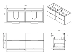 Meuble Sous-Vasque|Vente-unique Meuble sous vasque suspendu - Naturel clair - 120 cm - NISAYA