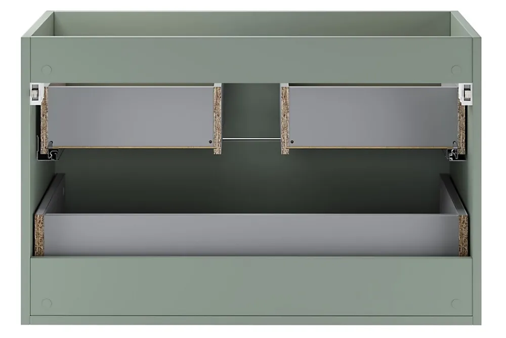 Furnidea Meuble sous vasque suspendu ASTER vert 80 cm