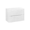 Meuble Sous-Vasque|Meublorama Meuble sous vasque VANO 2 tiroirs Blanc alpin L80 x P39 x H57 cm Meuble suspendu
