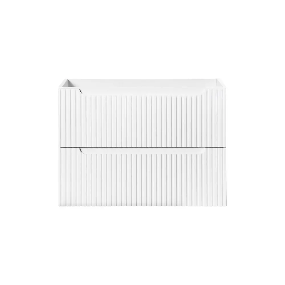 Meuble Sous-Vasque|Meublorama Meuble sous vasque VANO 2 tiroirs Blanc alpin L80 x P39 x H57 cm Meuble suspendu